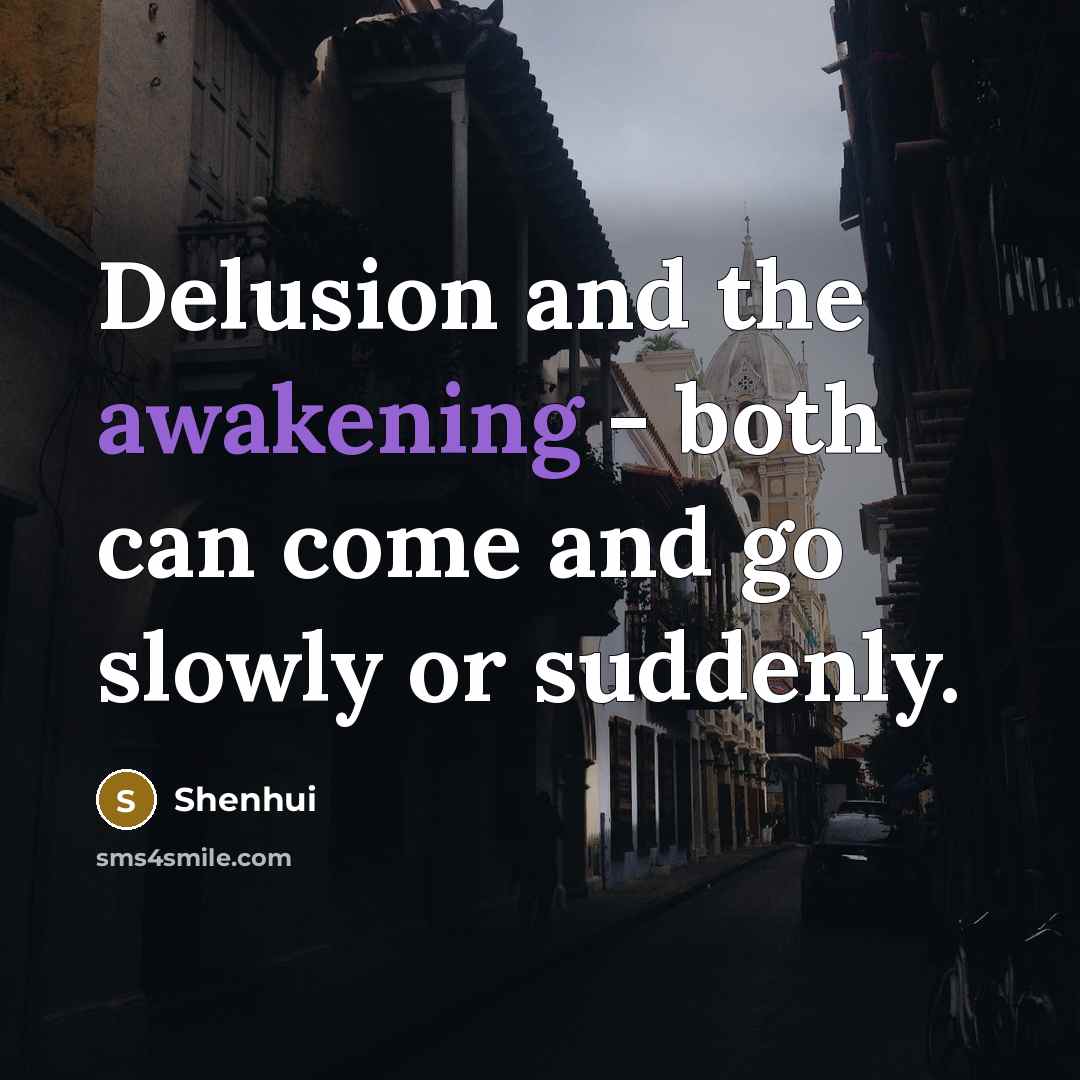 “Delusion and the awakening - both can come and go…” quote by Shenhui
