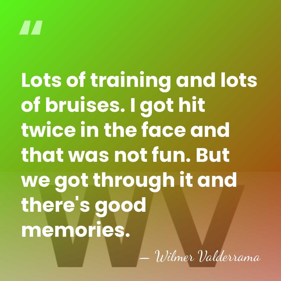 Lots of training and lots of bruises. I got hit twice in&hellip; - Wilmer Valderrama