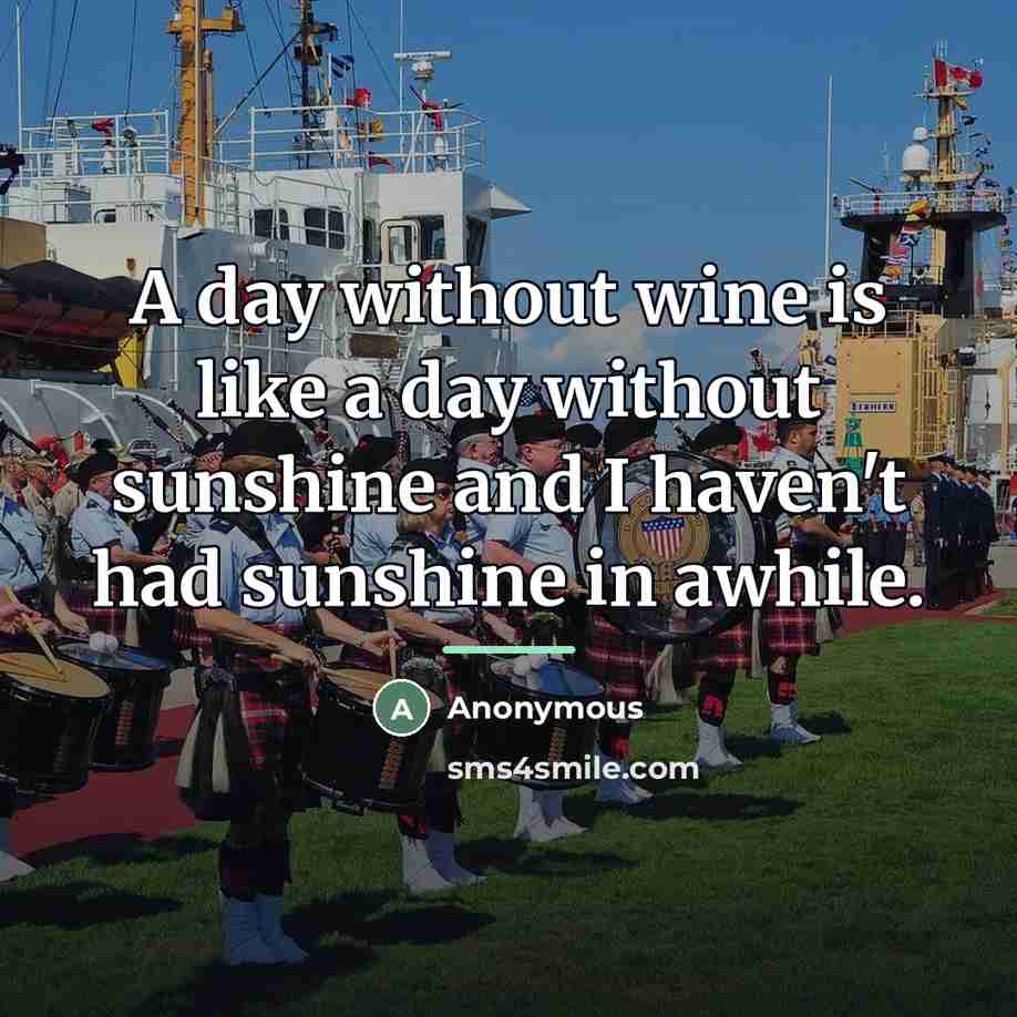“A day without wine is like a day without sunshine…” quote by Anonymous