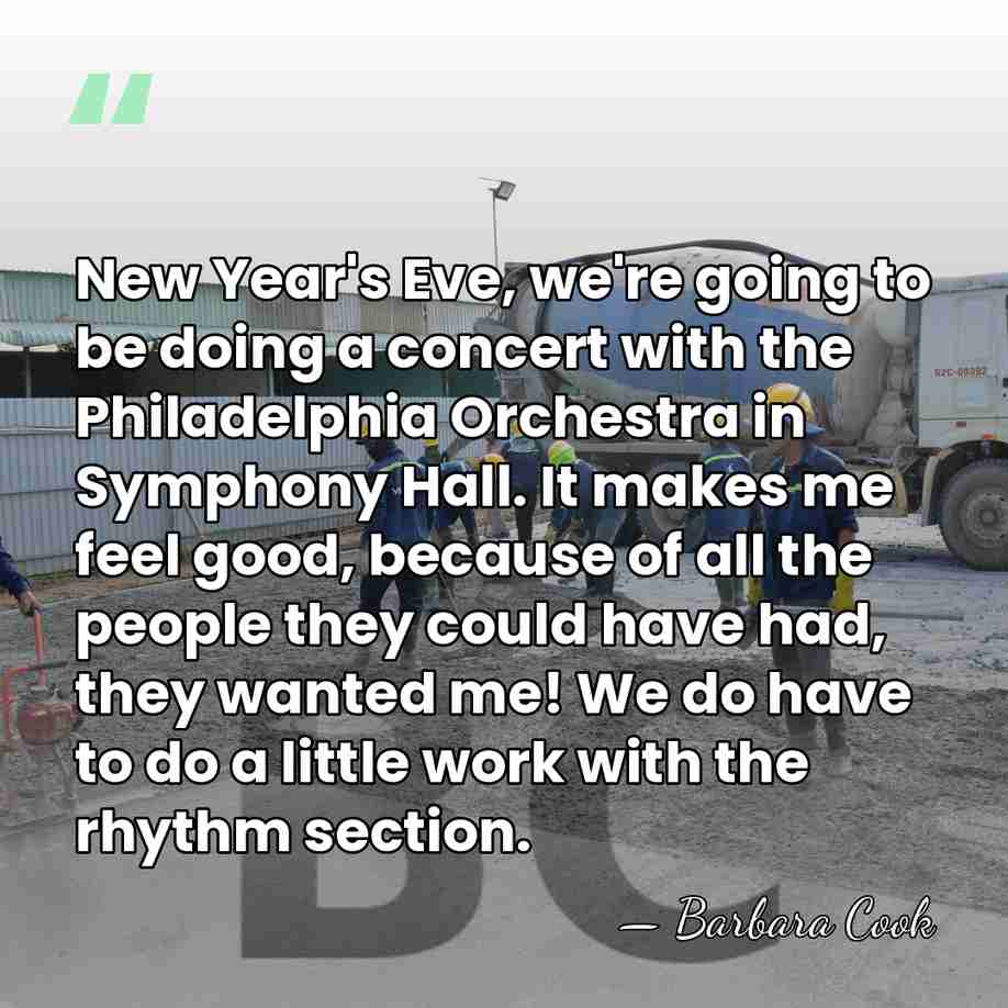 New Year's Eve, we're going to be doing a concert with the&hellip; - Barbara Cook