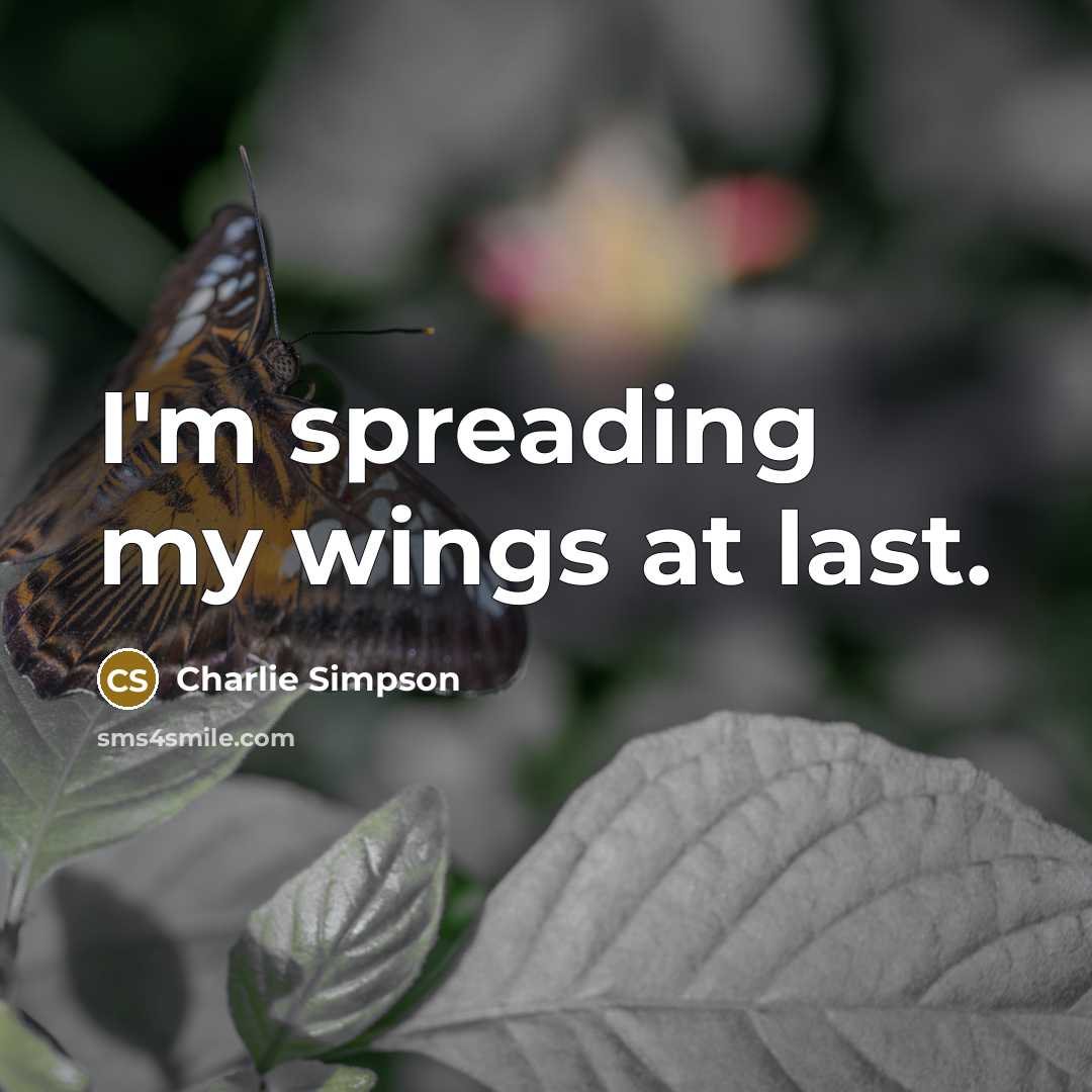“I'm spreading my wings at last.…” quote by Charlie Simpson