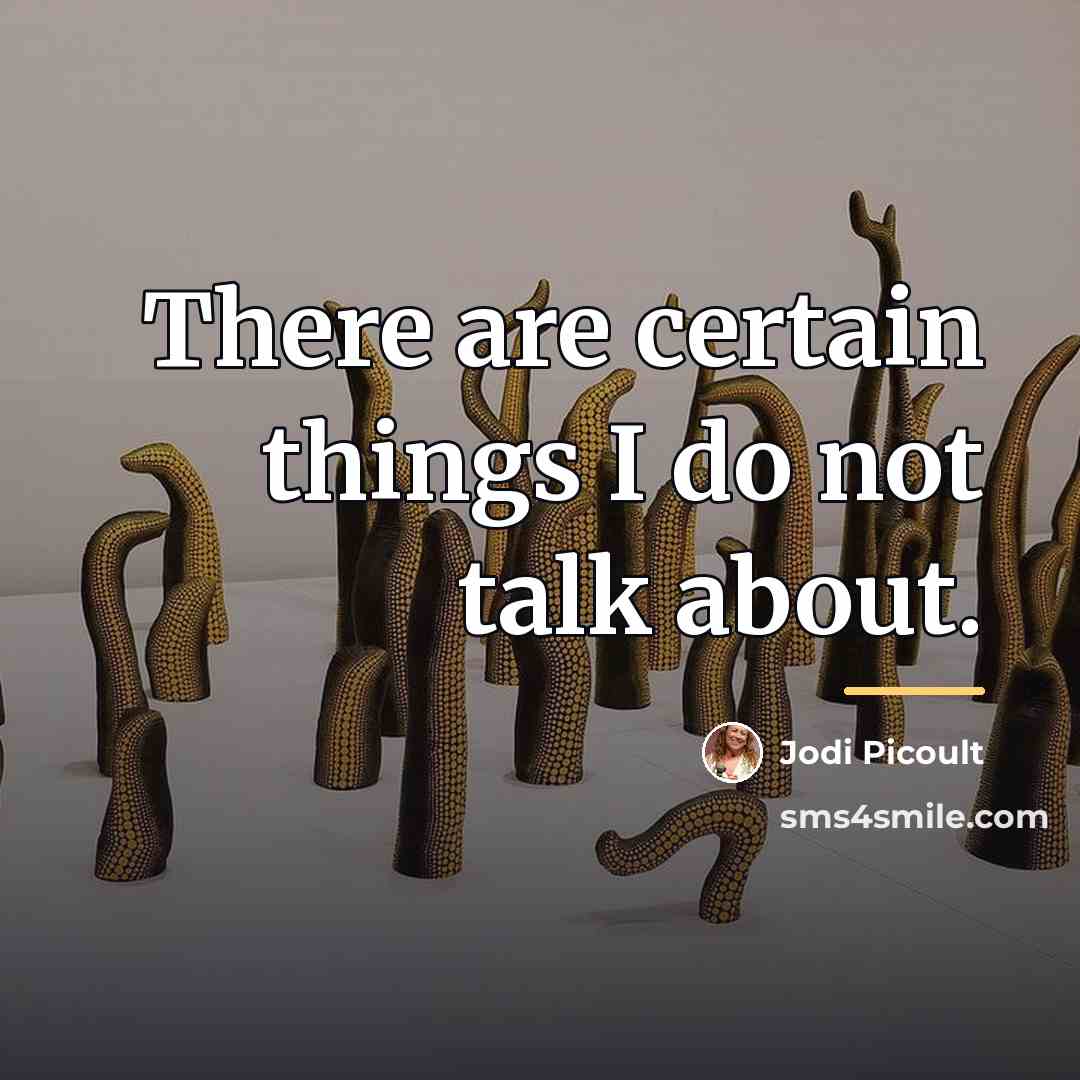 “There are certain things I do not talk about.…” quote by Jodi Picoult