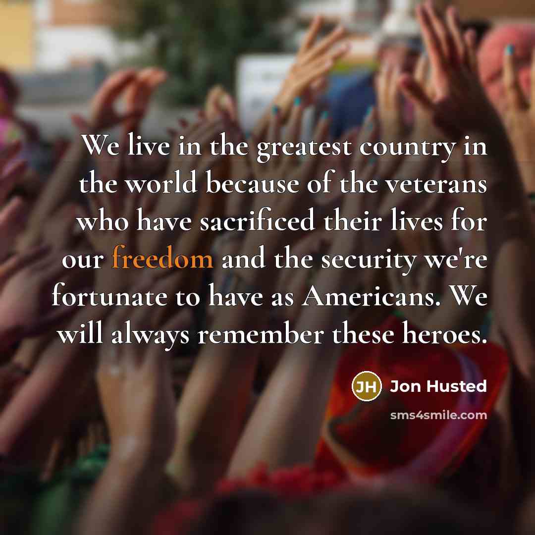 “We live in the greatest country in the world because…” quote by Jon Husted