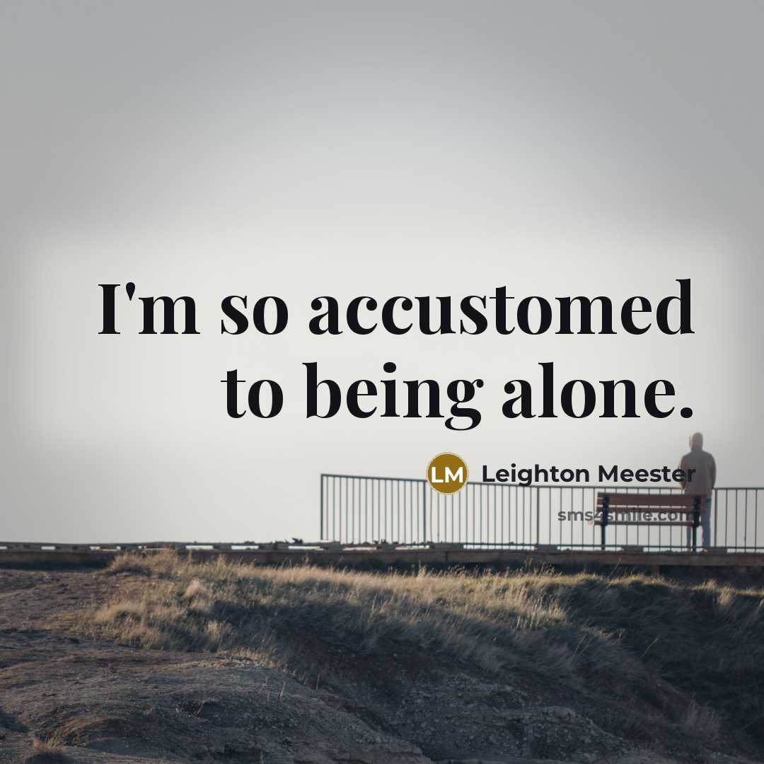 “I'm so accustomed to being alone.…” quote by Leighton Meester