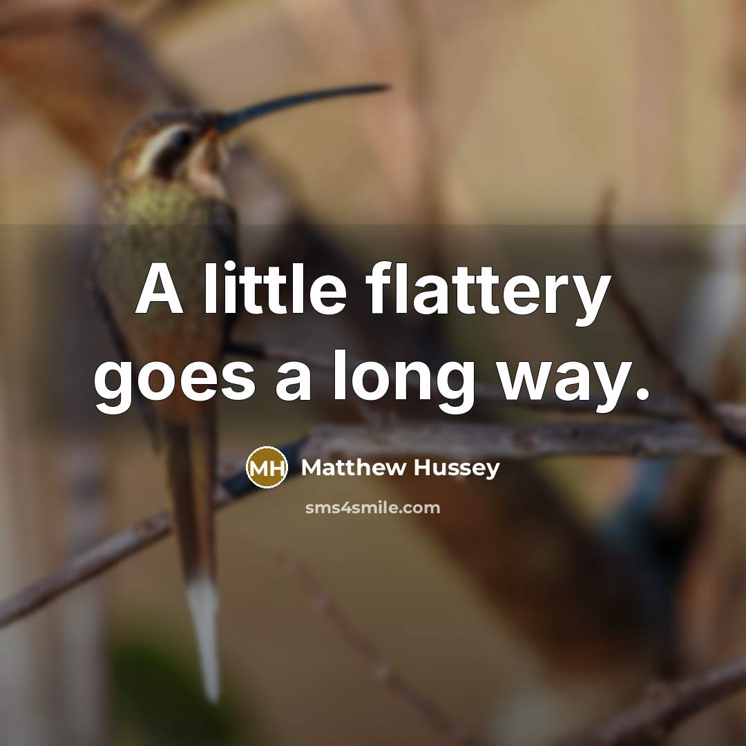 “A little flattery goes a long way.…” quote by Matthew Hussey