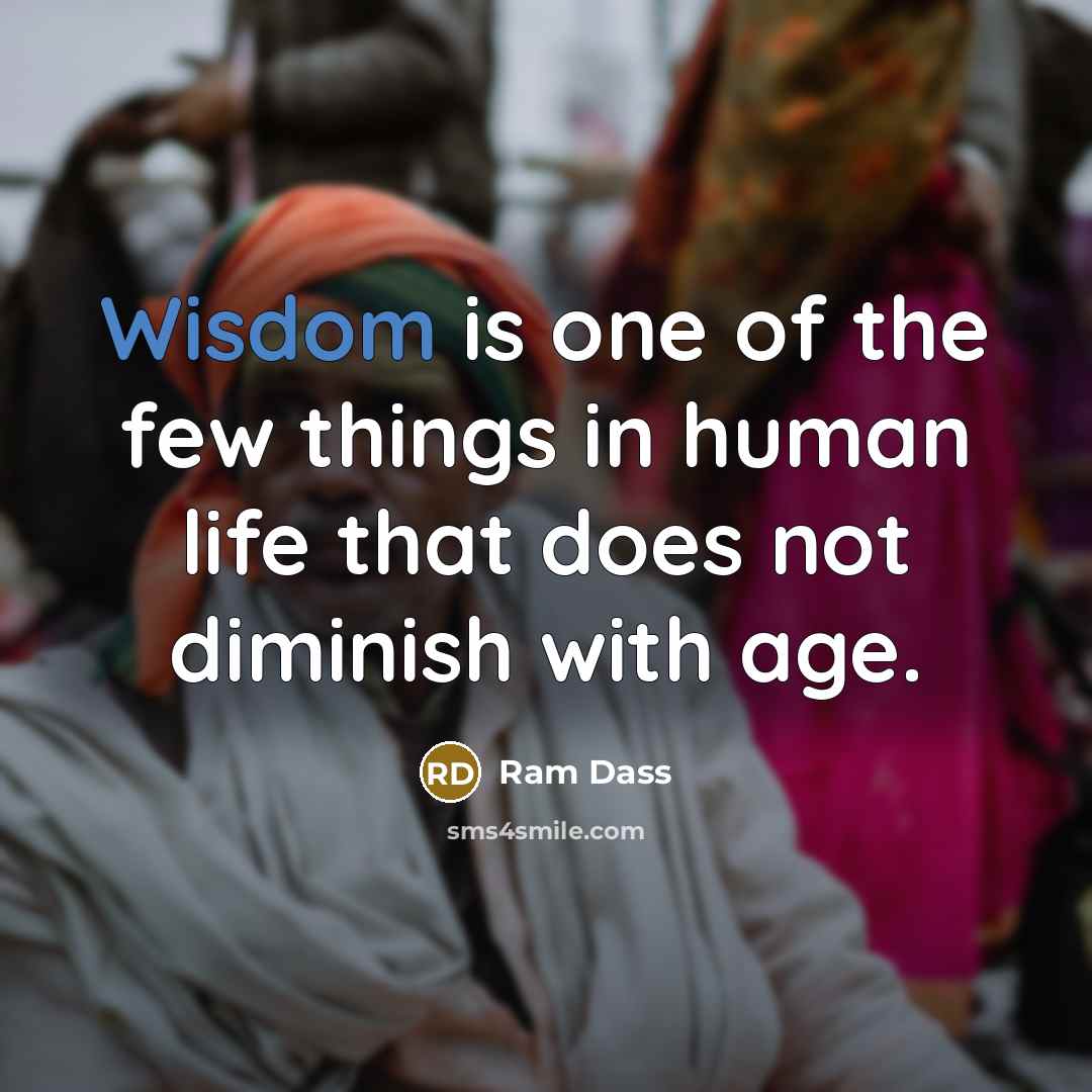 “Wisdom is one of the few things in human life…” quote by Ram Dass
