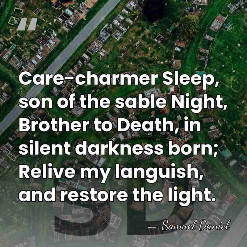 Care-charmer Sleep, son of the sable Night, Brother to Death, in silent&hellip; - Samuel Daniel