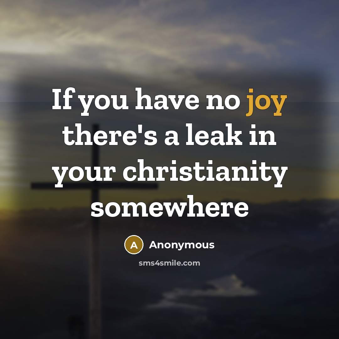 “If you have no joy there's a leak in your…” quote by Anonymous