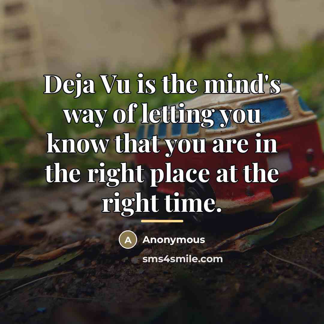 “Deja Vu is the mind's way of letting you know…” quote by Anonymous