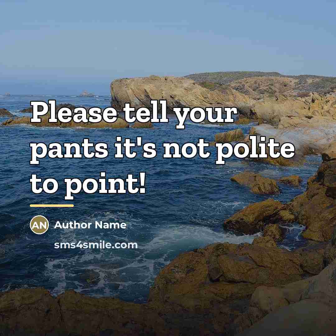 “Please tell your pants it's not polite to point!…” quote by Author Name