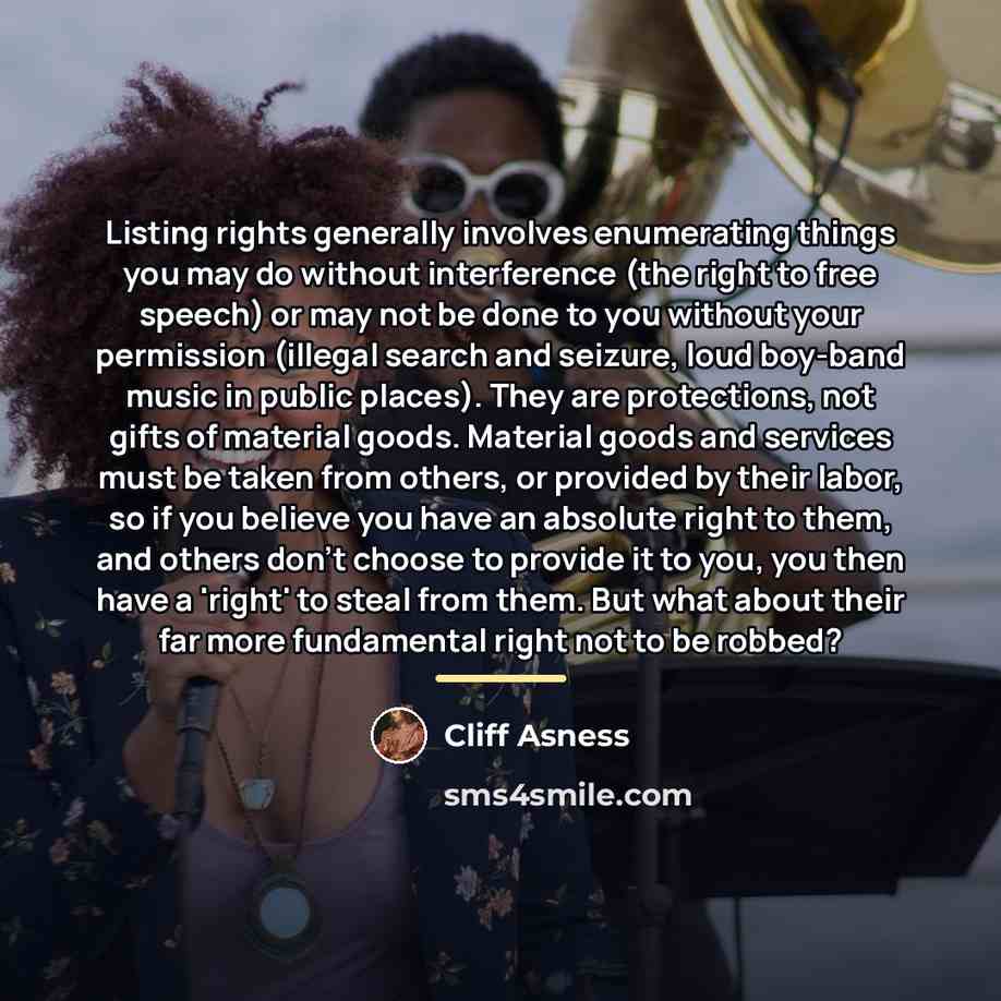 “Listing rights generally involves enumerating things you may do without…” quote by Cliff Asness