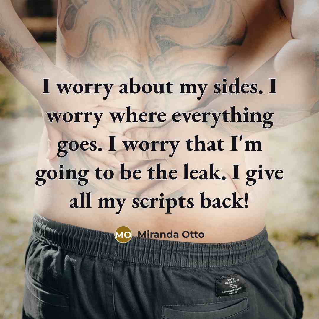 “I worry about my sides. I worry where everything goes.…” quote by Miranda Otto