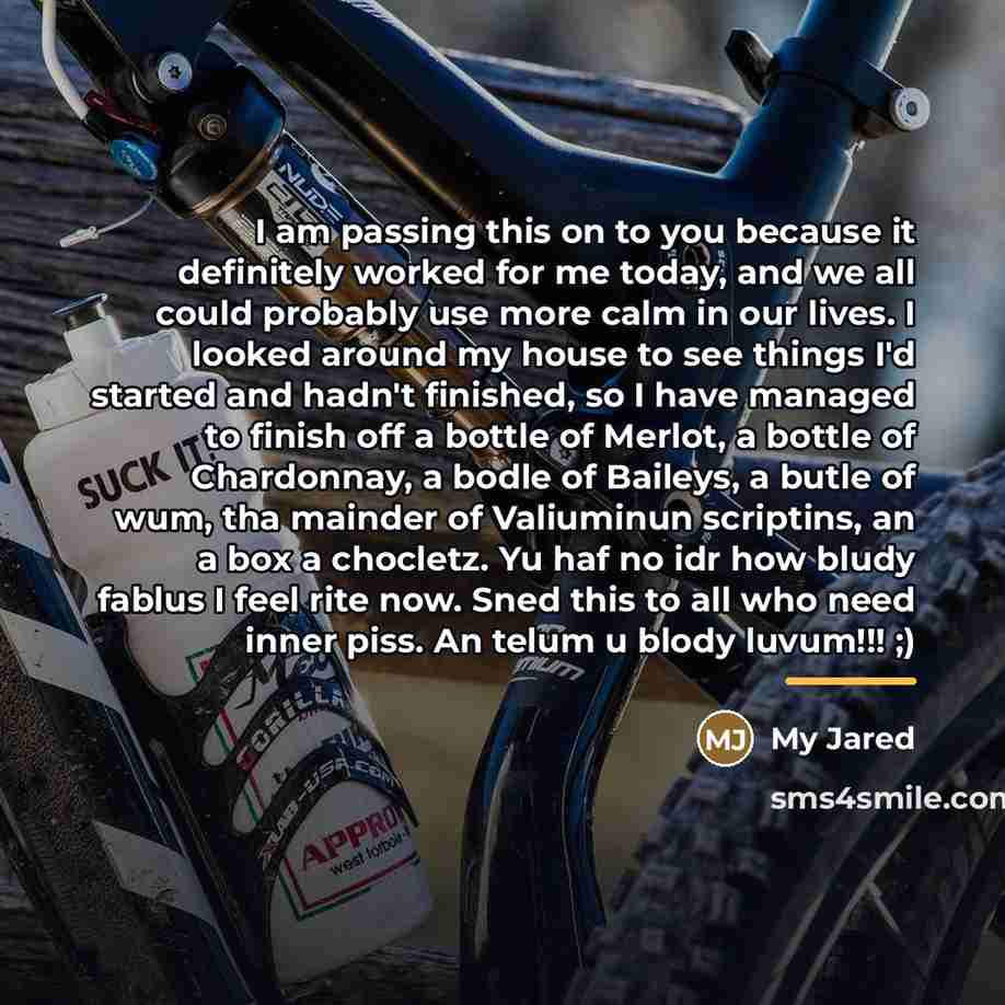 “I am passing this on to you because it definitely…” quote by My Jared