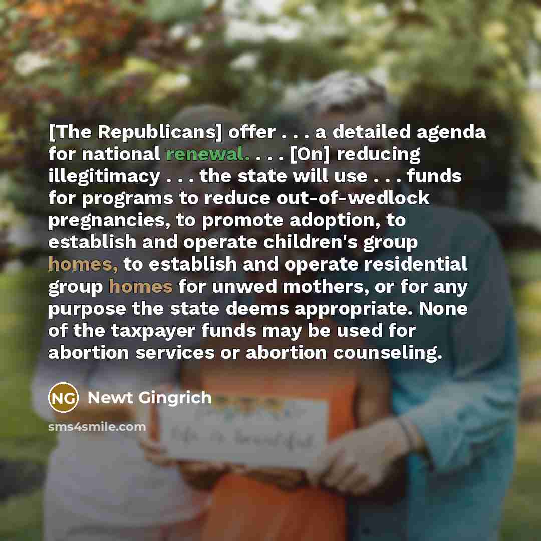 “[The Republicans] offer . . . a detailed agenda for…” quote by Newt Gingrich
