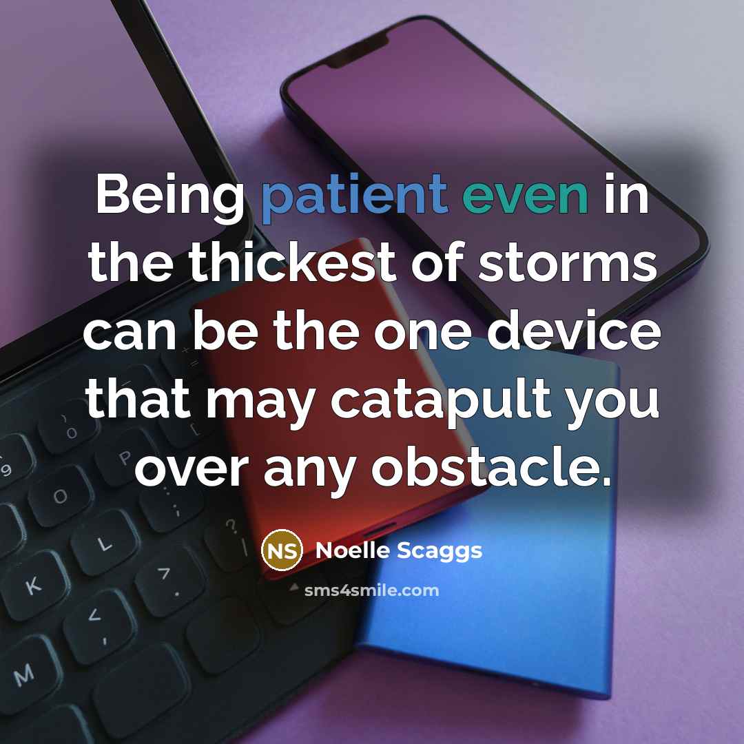 “Being patient even in the thickest of storms can be…” quote by Noelle Scaggs