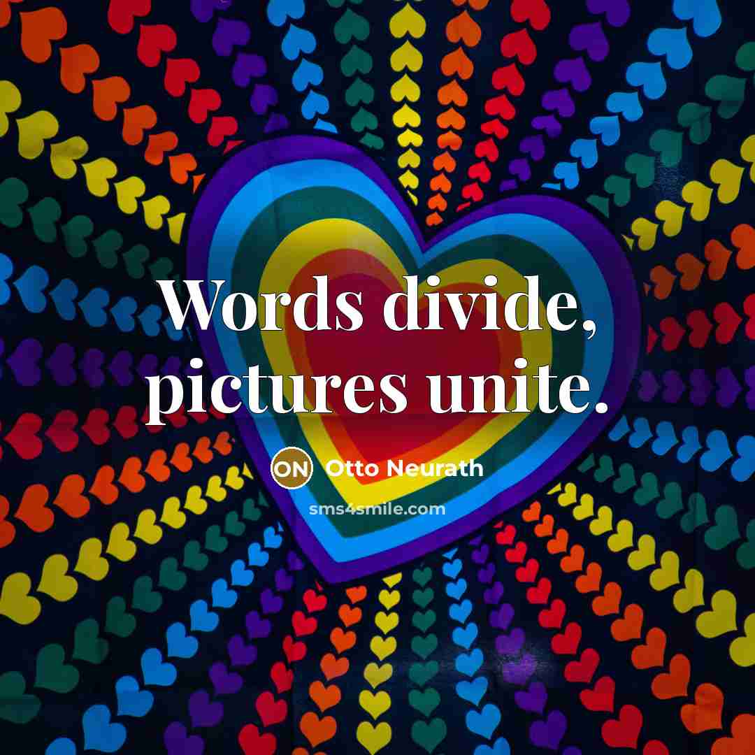 “Words divide, pictures unite.…” quote by Otto Neurath