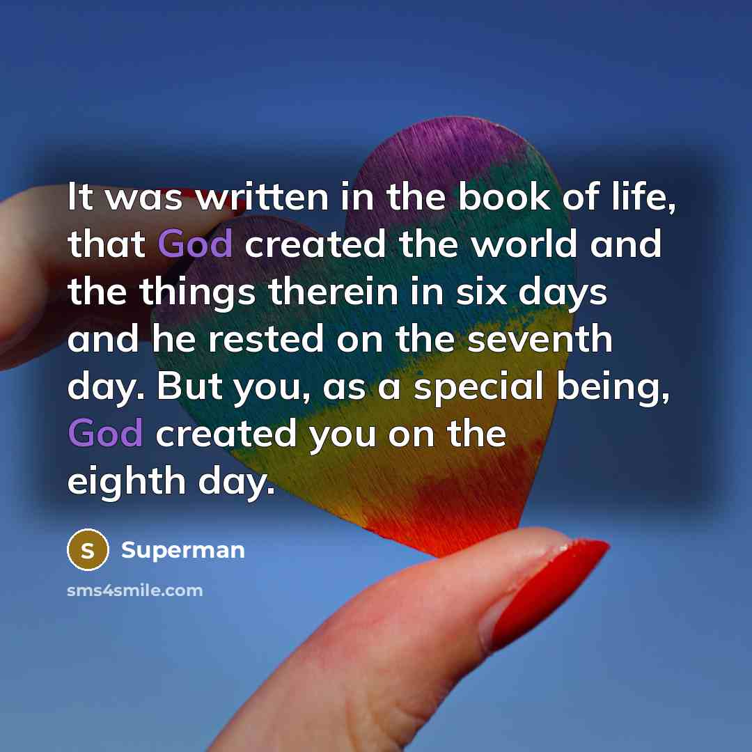 “It was written in the book of life, that God…” quote by Superman