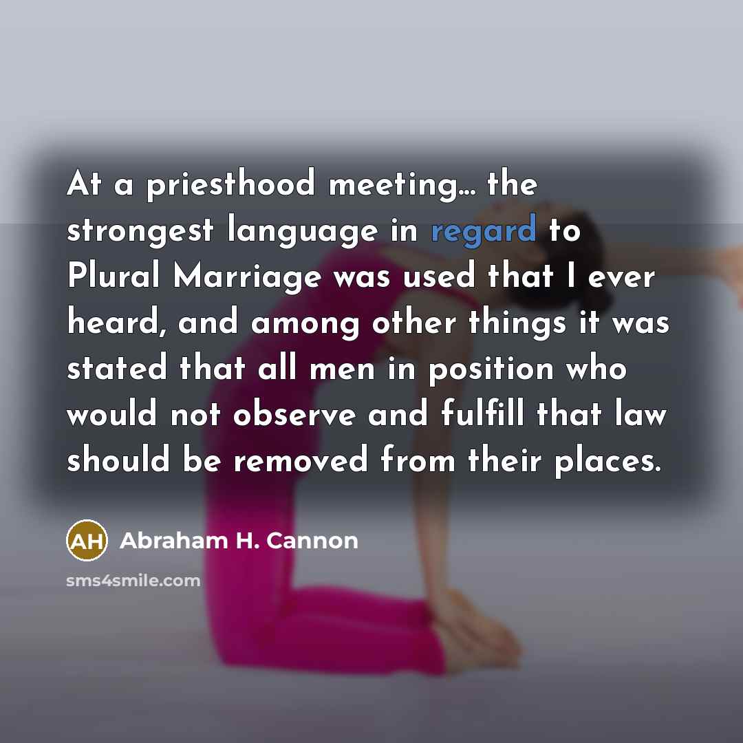 “At a priesthood meeting... the strongest language in regard to…” quote by Abraham H. Cannon