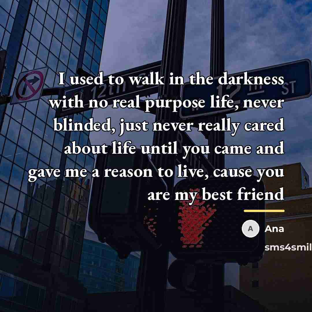 “I used to walk in the darkness with no real…” quote by Ana
