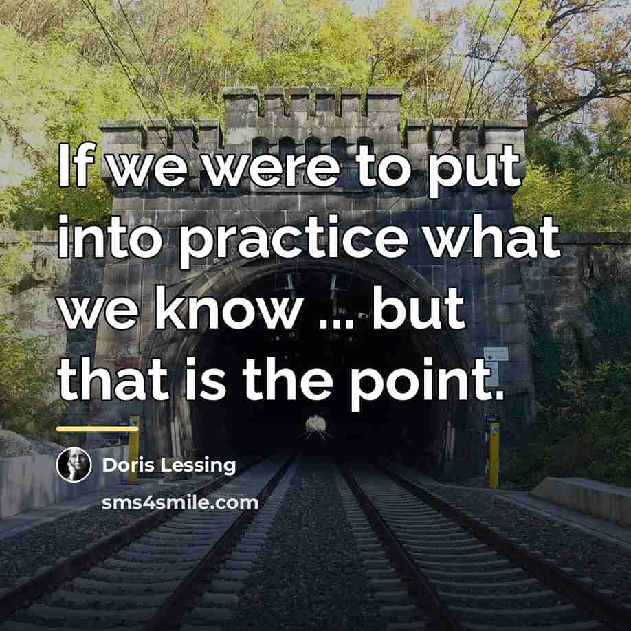“If we were to put into practice what we know…” quote by Doris Lessing