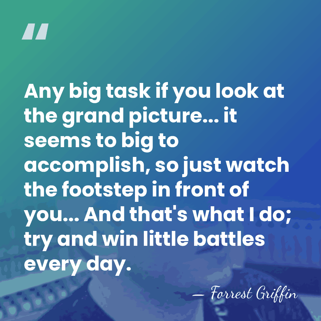Any big task if you look at the grand picture... it seems&hellip; - Forrest Griffin