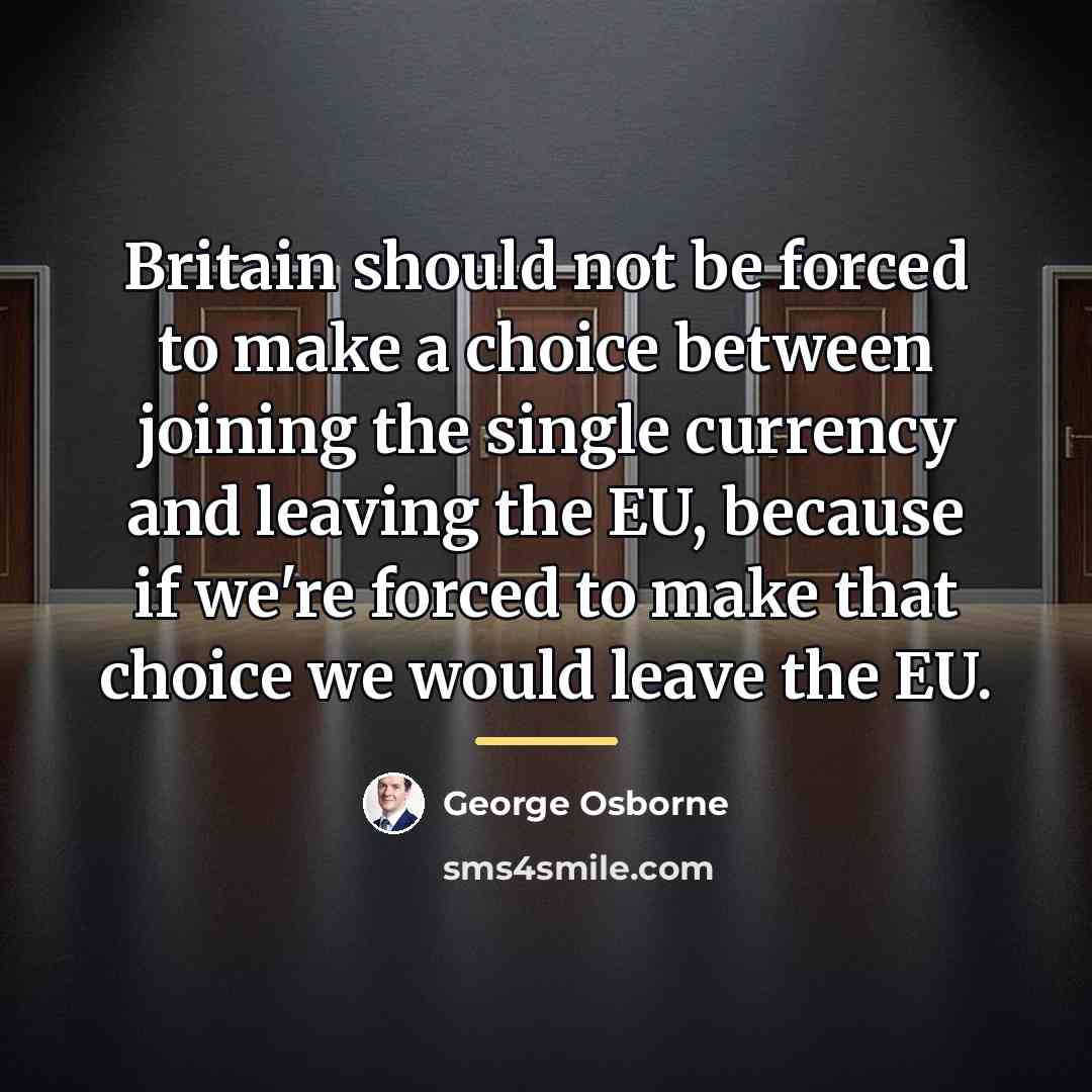 “Britain should not be forced to make a choice between…” quote by George Osborne