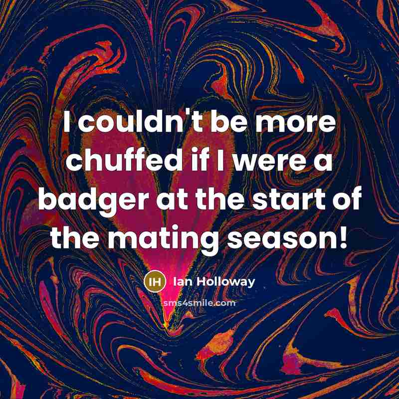 “I couldn't be more chuffed if I were a badger…” quote by Ian Holloway