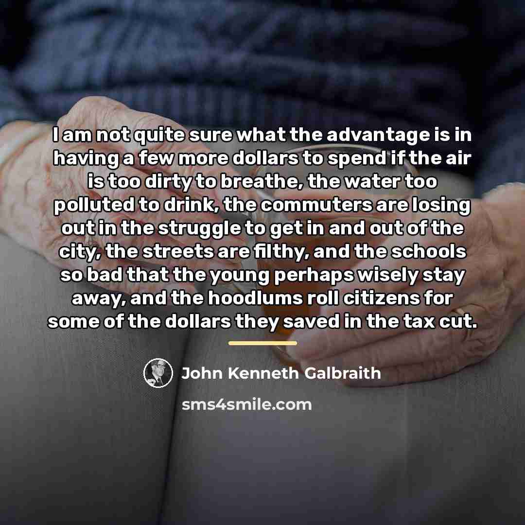 “I am not quite sure what the advantage is in…” quote by John Kenneth Galbraith