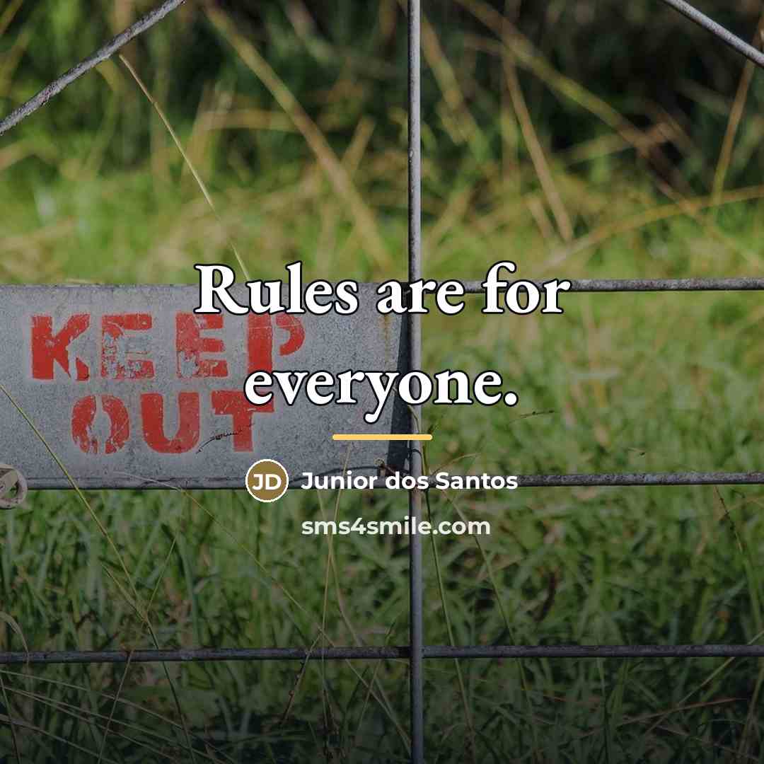 “Rules are for everyone.…” quote by Junior dos Santos