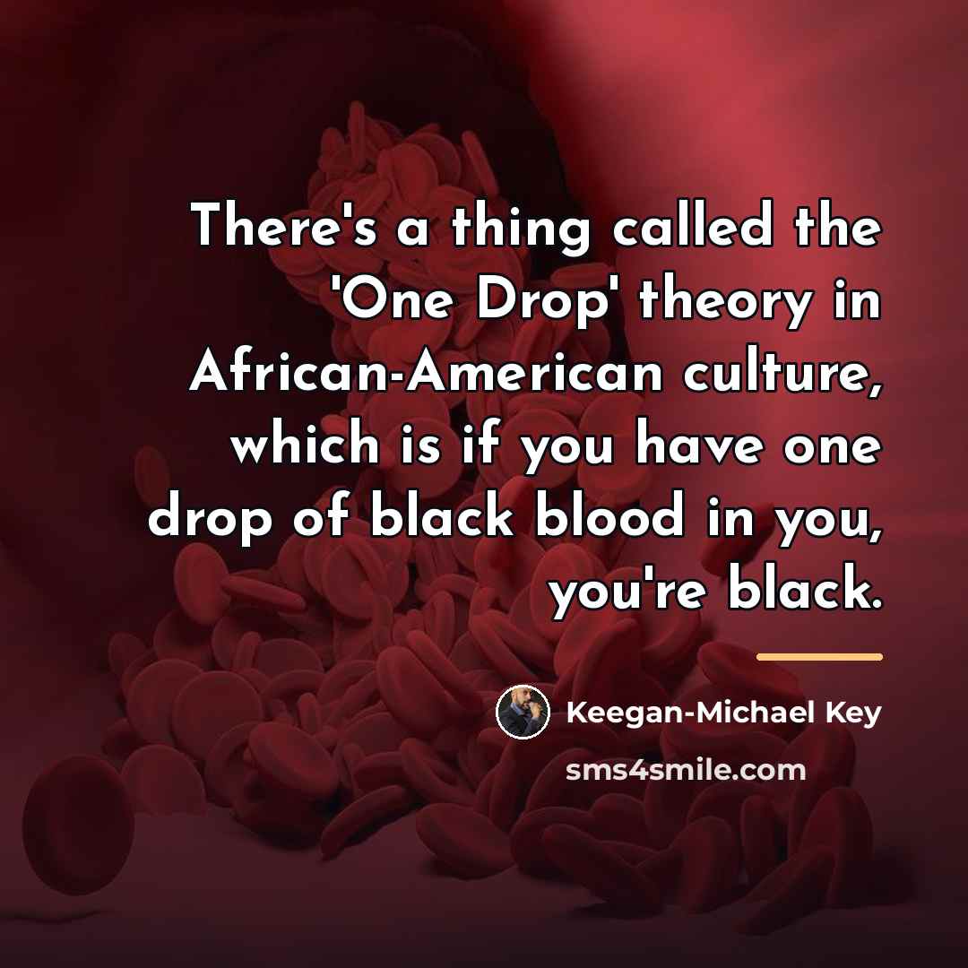 “There's a thing called the 'One Drop' theory in African-American…” quote by Keegan-Michael Key