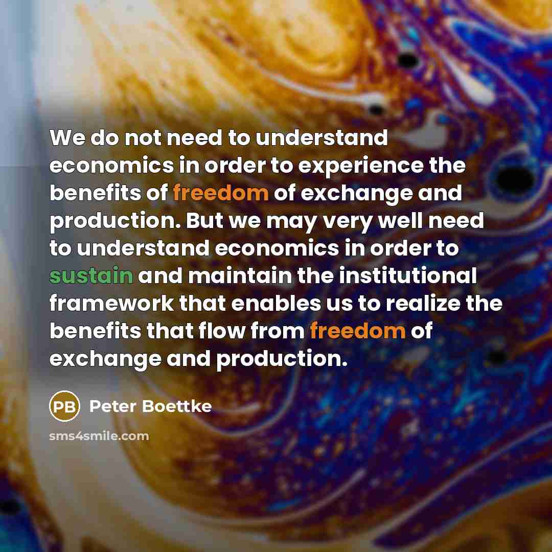 “We do not need to understand economics in order to…” quote by Peter Boettke