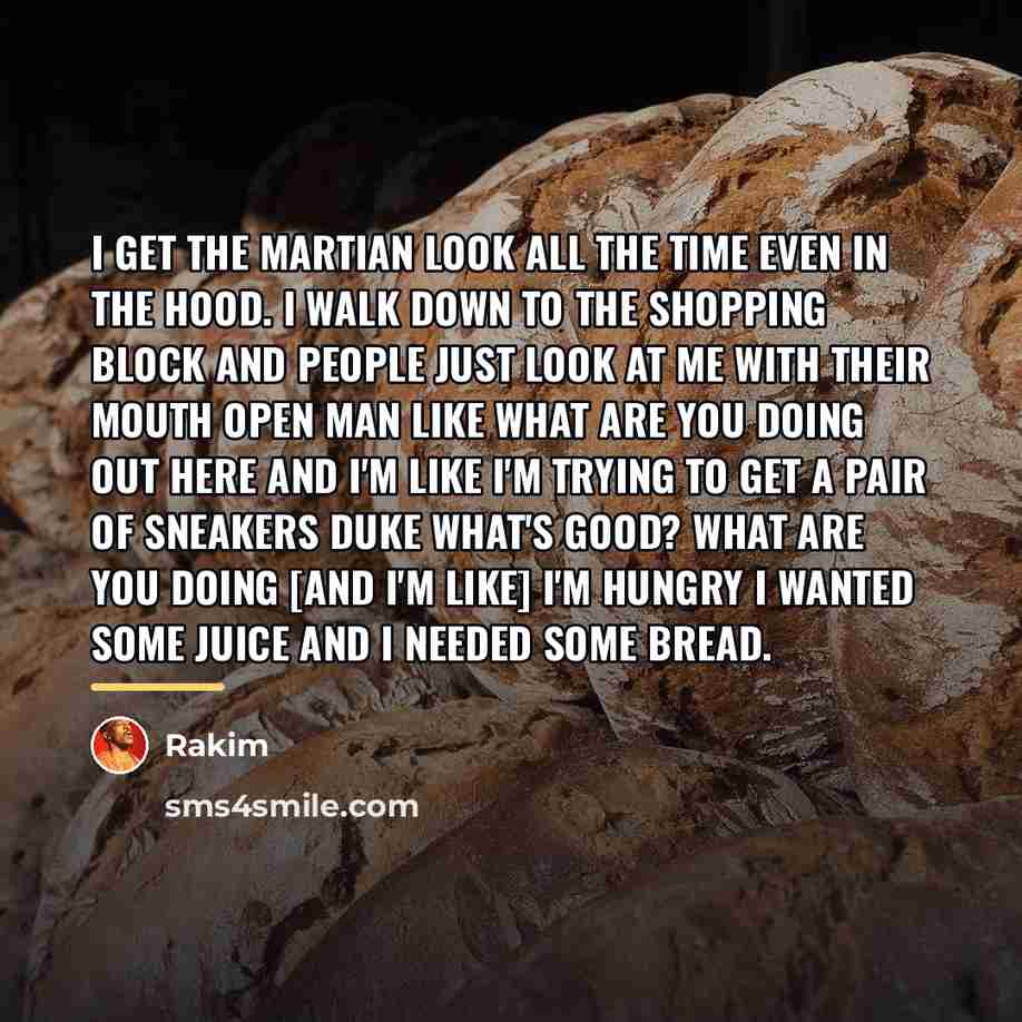 “I get the Martian look all the time even in…” quote by Rakim