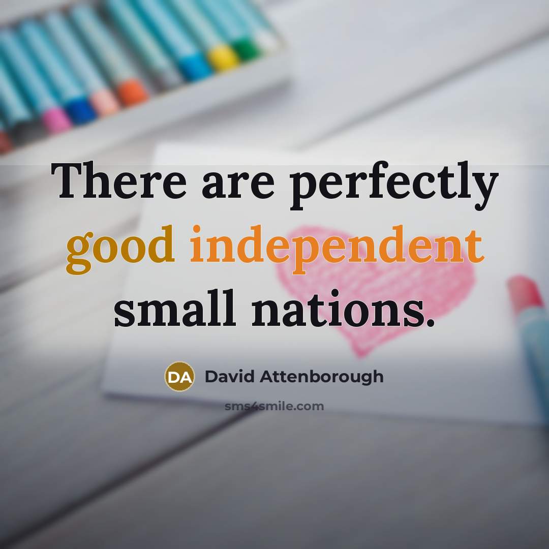 “There are perfectly good independent small nations.…” quote by David Attenborough
