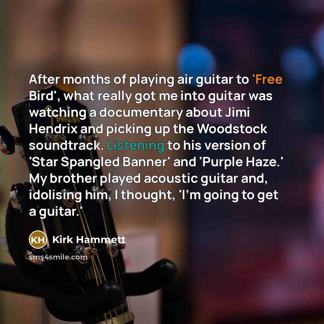 “After months of playing air guitar to 'Free Bird', what…” quote by Kirk Hammett