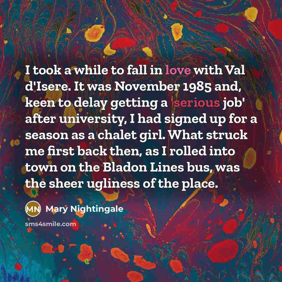 “I took a while to fall in love with Val…” quote by Mary Nightingale