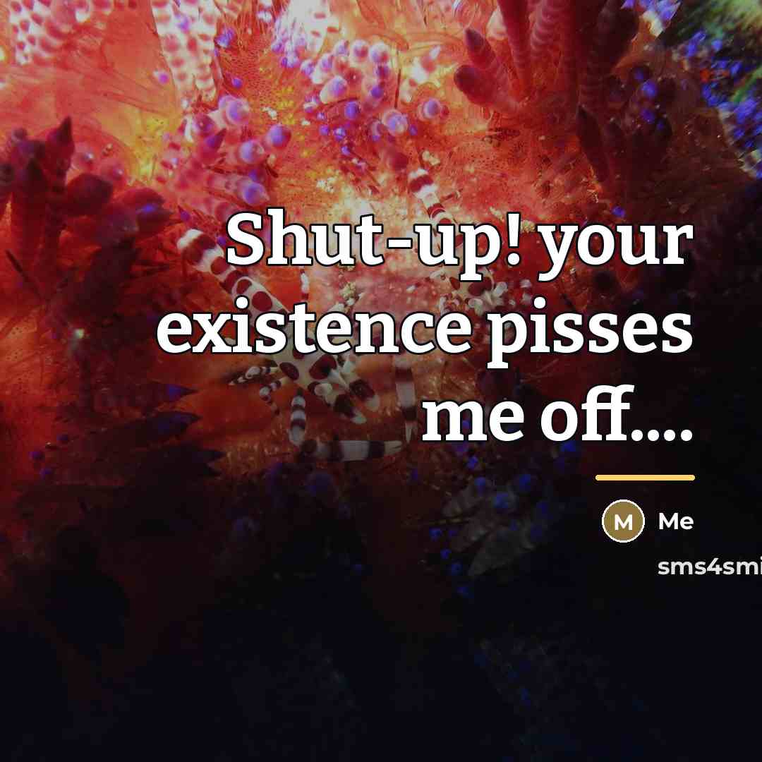 “Shut-up! your existence pisses me off....…” quote by Me