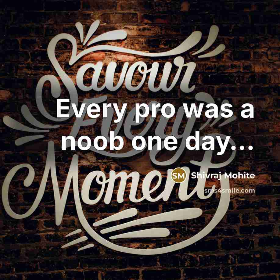 “Every pro was a noob one day…” quote by Shivraj Mohite