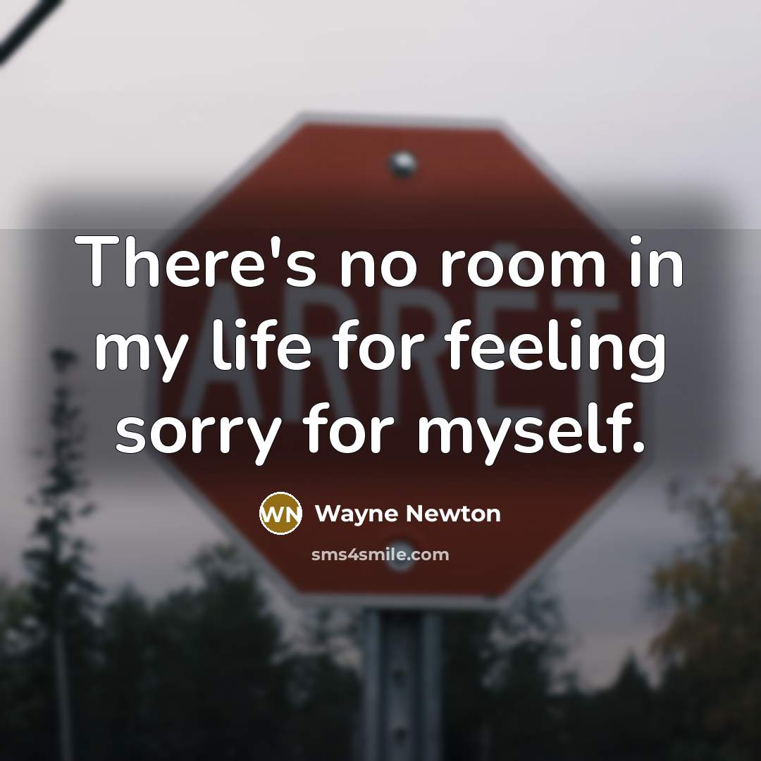 “There's no room in my life for feeling sorry for…” quote by Wayne Newton