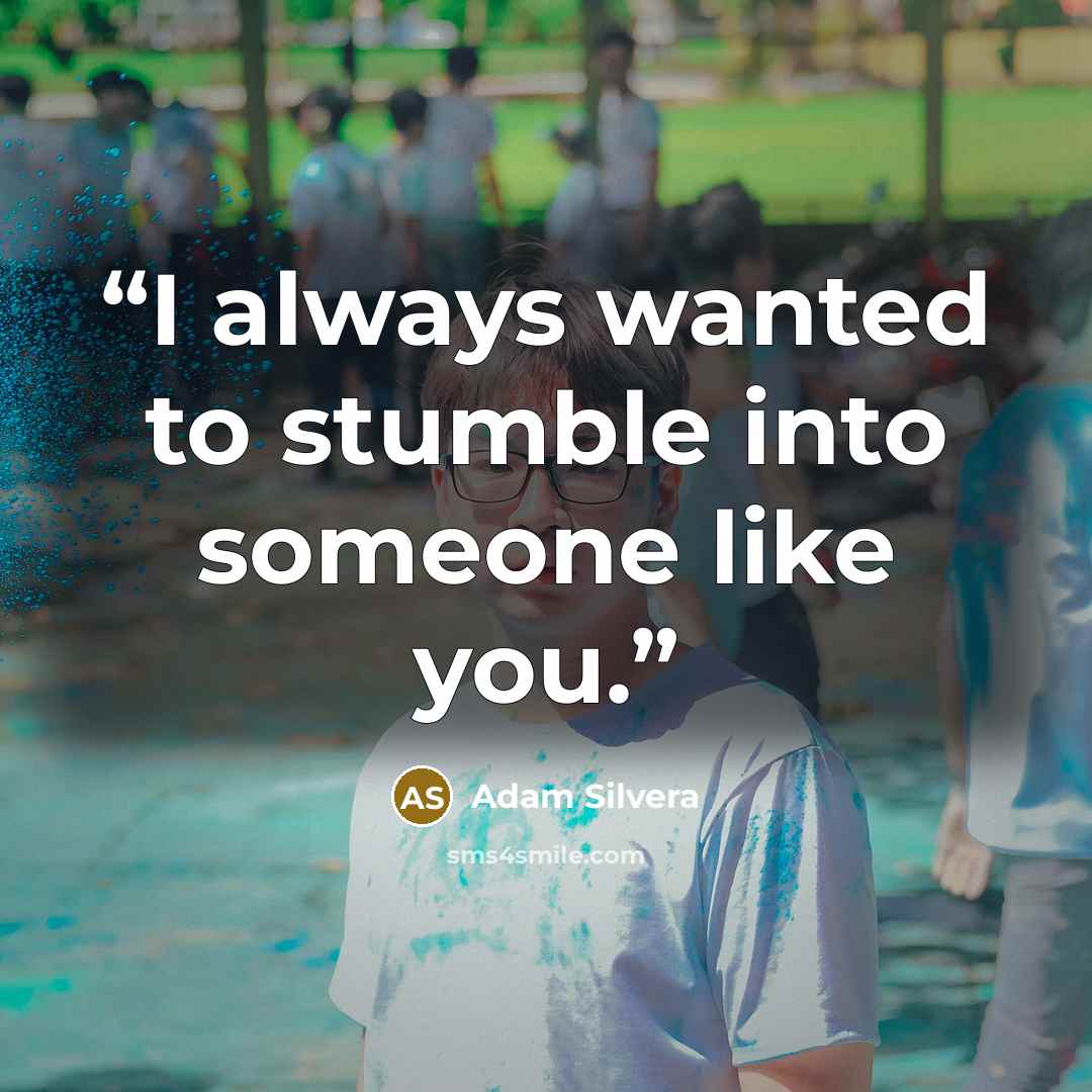 “I always wanted to stumble into someone like you.” quote by Adam Silvera