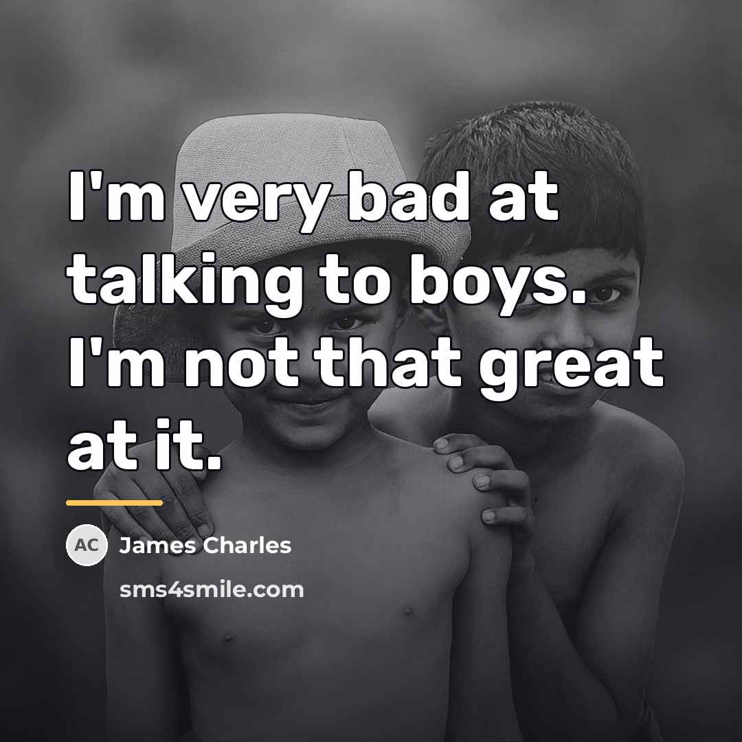 “I'm very bad at talking to boys. I'm not that…” quote by James Charles