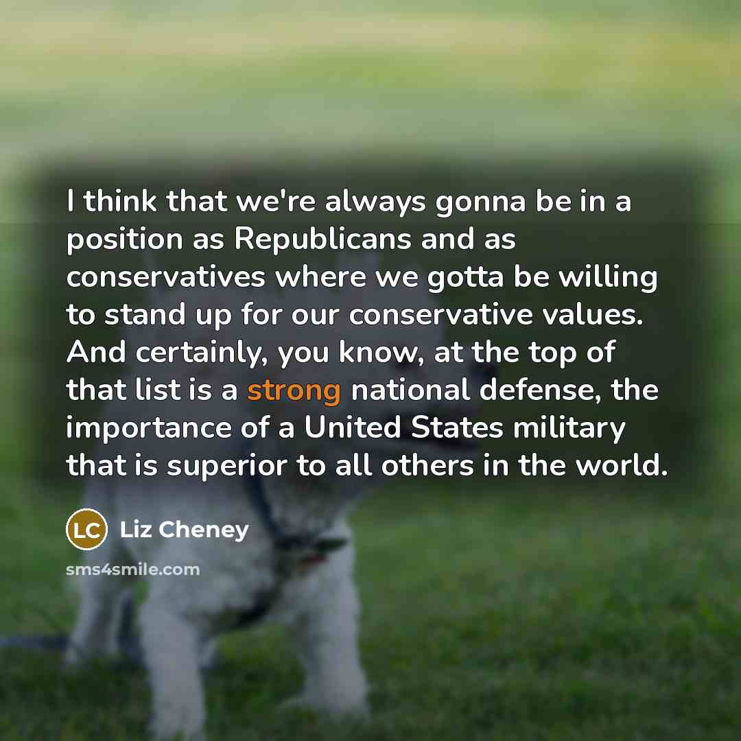 “I think that we're always gonna be in a position…” quote by Liz Cheney