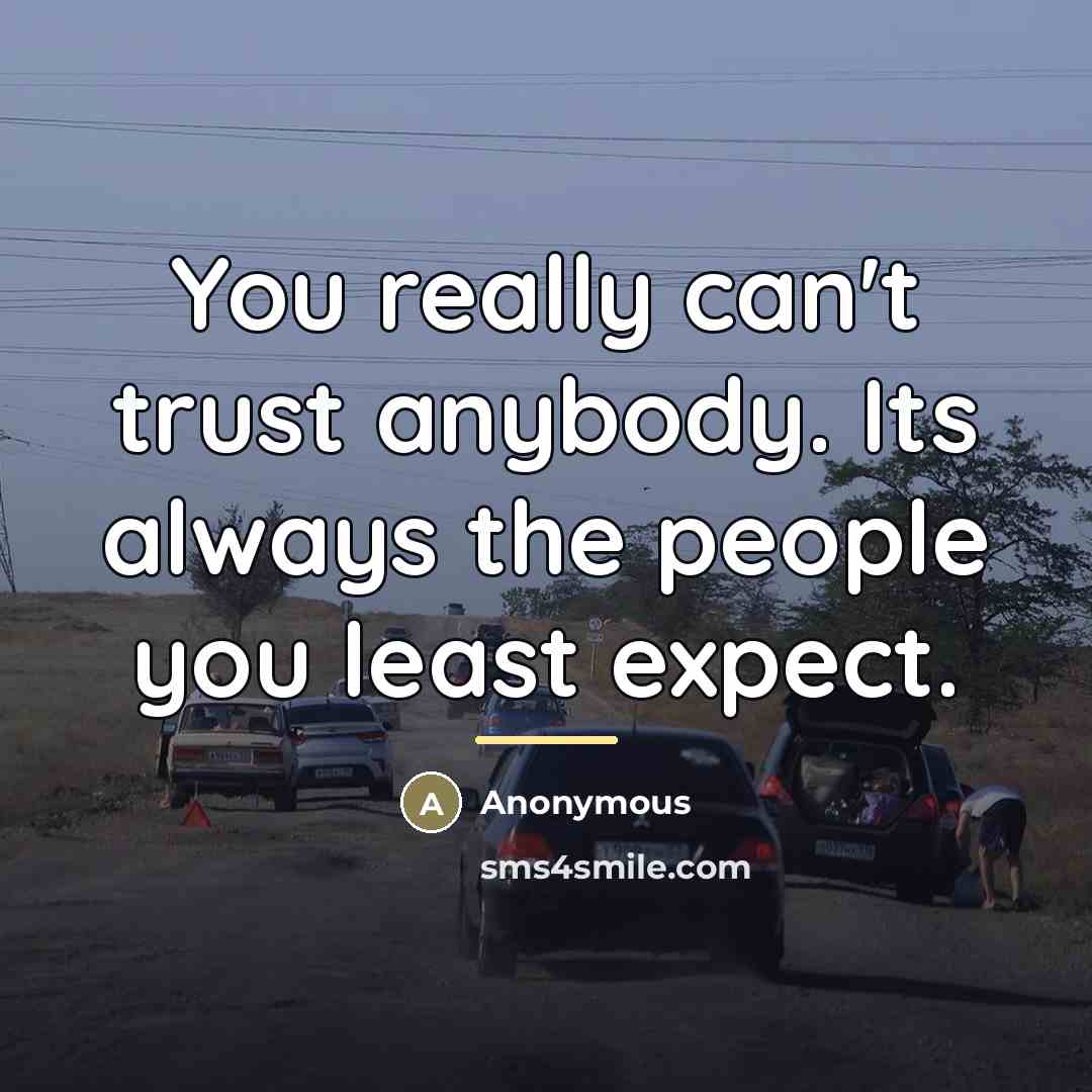 “You really can't trust anybody. Its always the people you…” quote by Anonymous