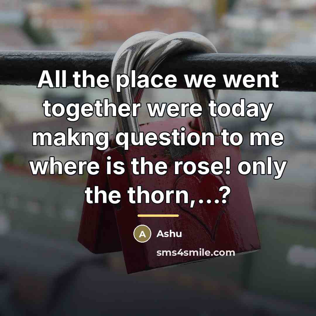 “All the place we went together were today makng question…” quote by Ashu