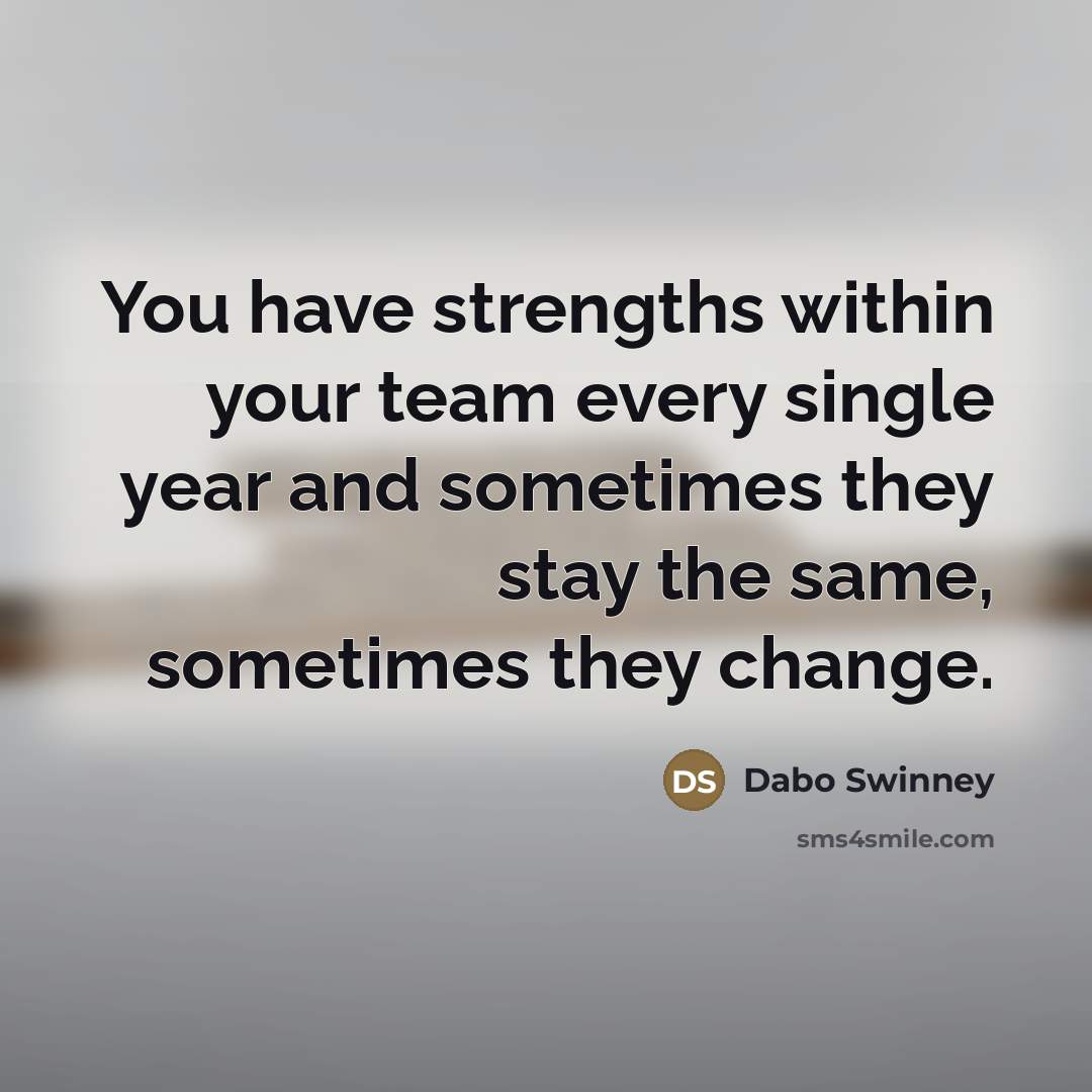 “You have strengths within your team every single year and…” quote by Dabo Swinney