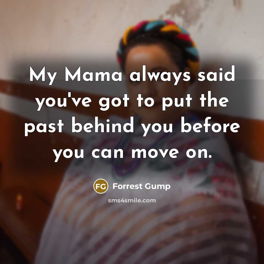 “My Mama always said you've got to put the past…” quote by Forrest Gump