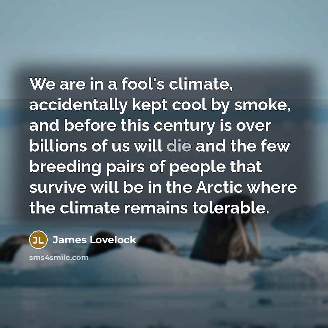 “We are in a fool's climate, accidentally kept cool by…” quote by James Lovelock