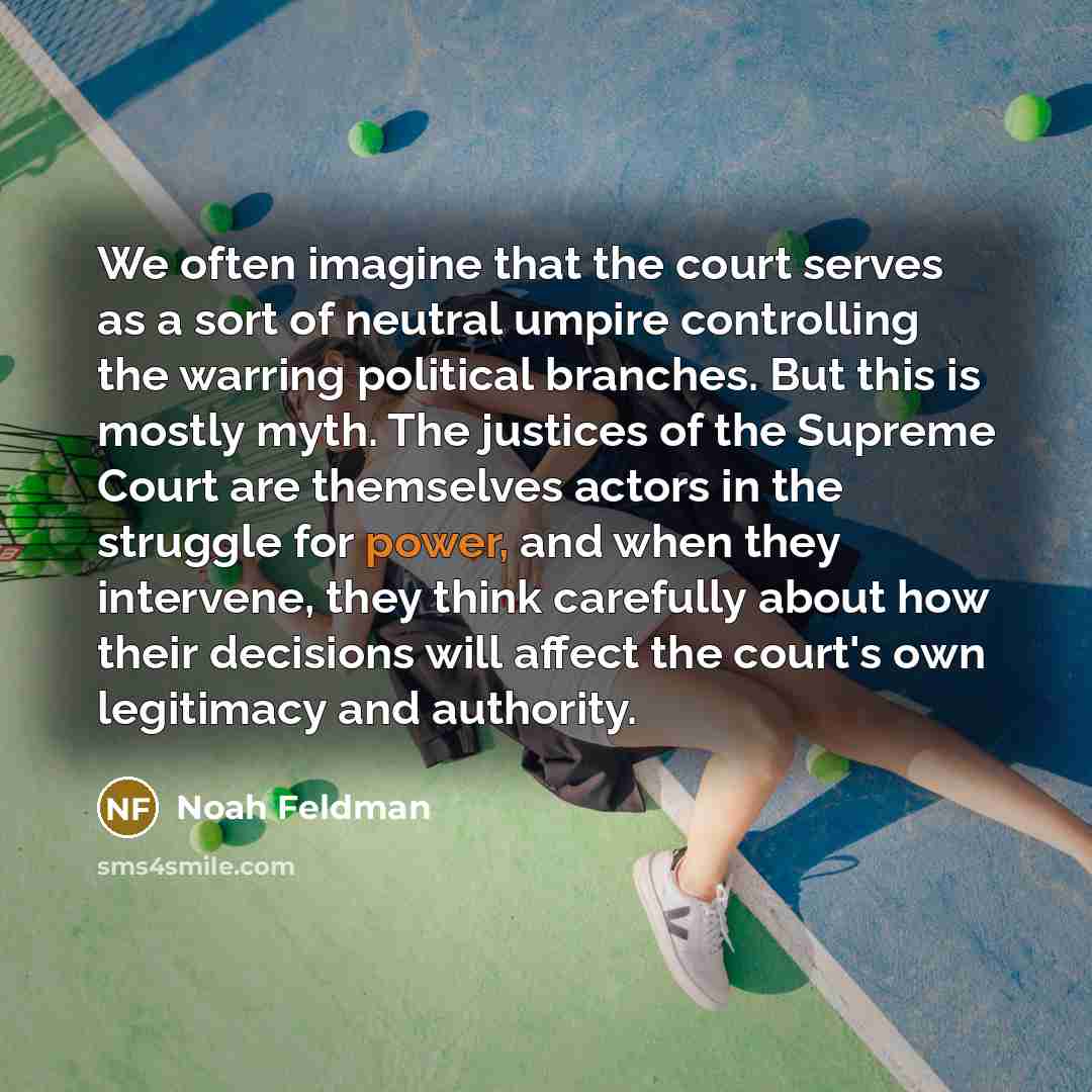 “We often imagine that the court serves as a sort…” quote by Noah Feldman