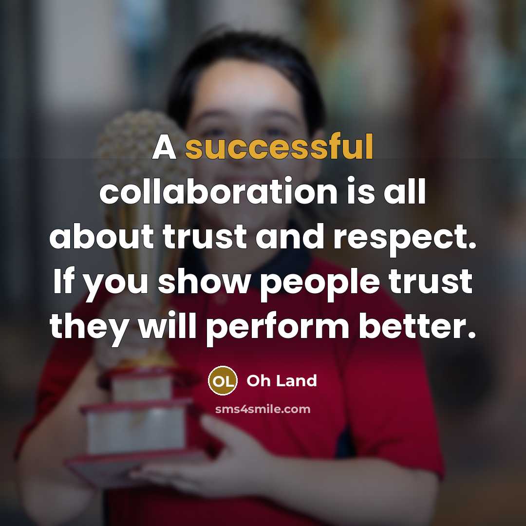 “A successful collaboration is all about trust and respect. If…” quote by Oh Land