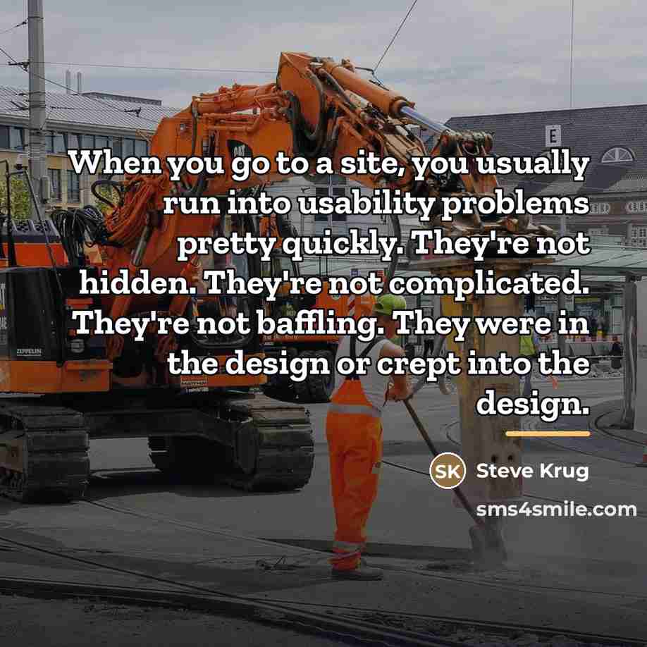 “When you go to a site, you usually run into…” quote by Steve Krug