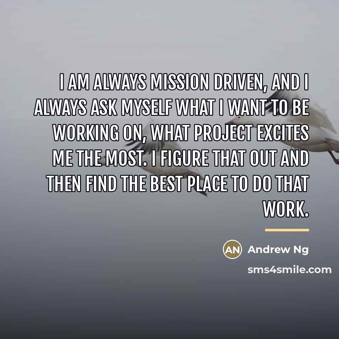 “I am always mission driven, and I always ask myself…” quote by Andrew Ng
